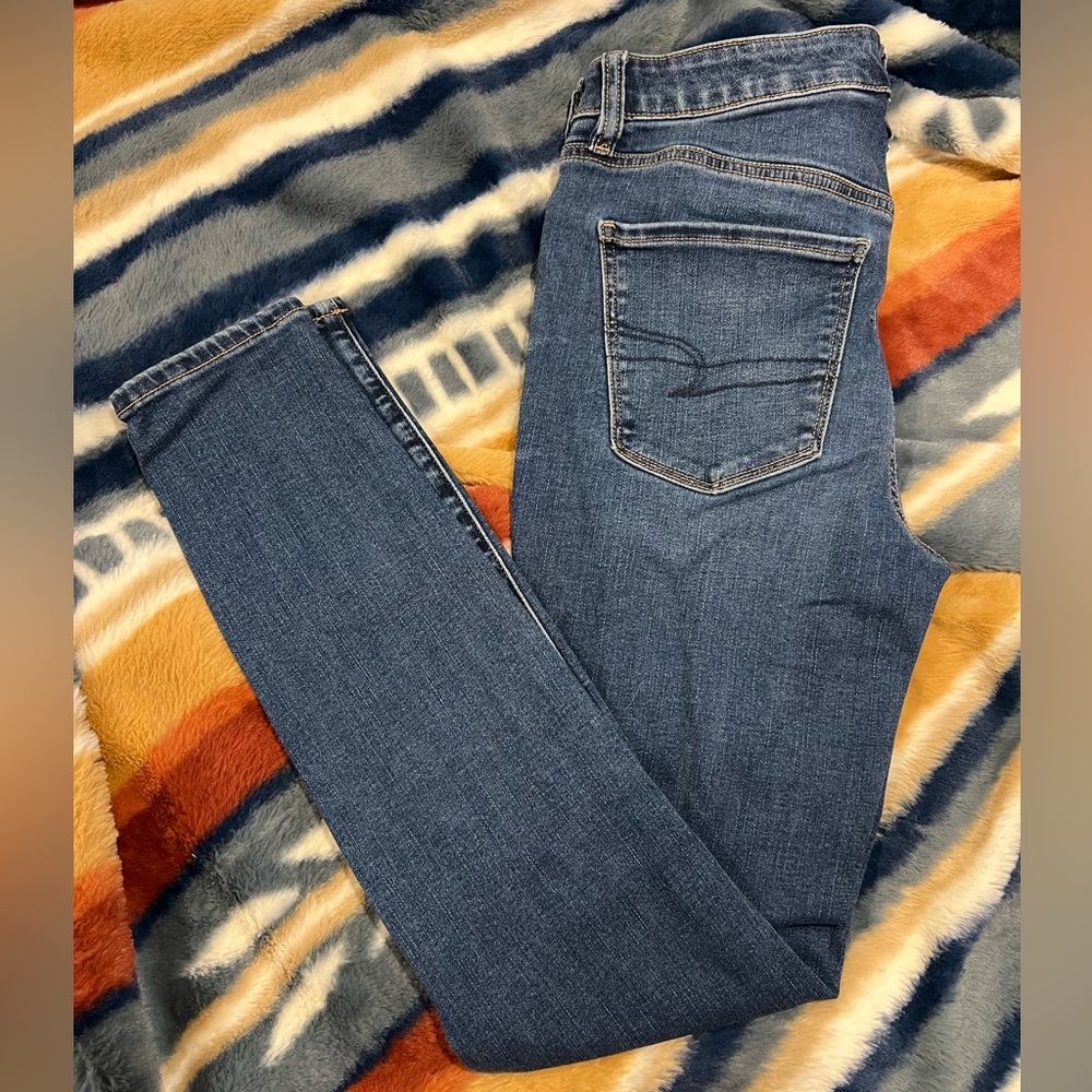 American Eagle Outfitters Dark Blue High Rise Jegging - Picture 2 of 5